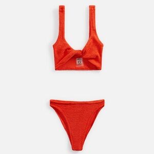 NWT Hunza G Juno Bikini in Metallic Tangerine